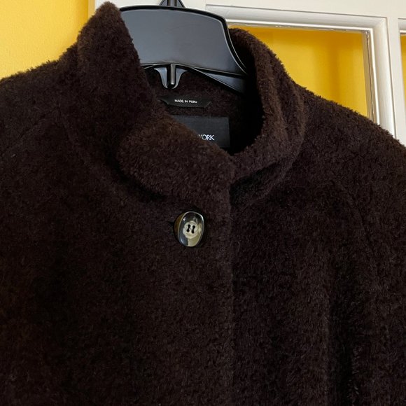 Women's Alpaca & Wool Coat, Size XL, Brown - Picture 5 of 9